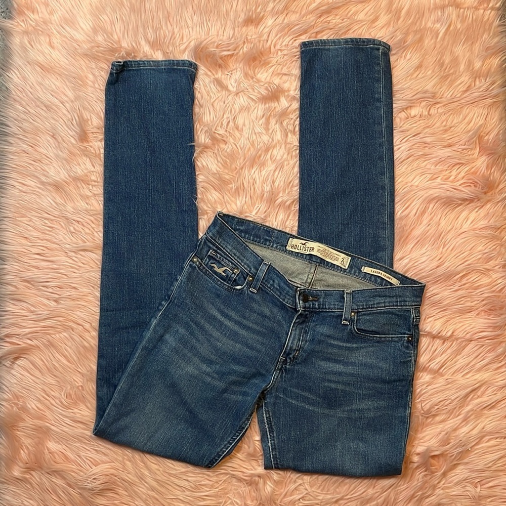 Hollister Women's Skinny Jeans - Dark Blue